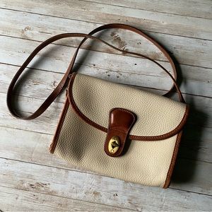 Authentic Vintage 1980s White Leather Crossbody Bag